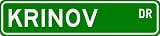 KRINOV Street Sign ~ Personalized Family Lastname Sign ~ Gameroom, Basement, Garage Sign Novelty** METAL ALUMINUM