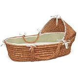 Sage Waffle Honey Moses Basket with Hood