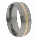 Tungsten Carbide Ring with shiny polish and solid 14k gold