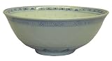 Chinese blue and white rice pattern serving bowl - porcelain 9D