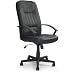 High Back Leather Executive Chair with Casters in Black