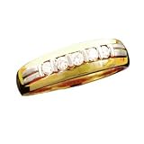 14K Men's Bar Set Diamond Wedding Band