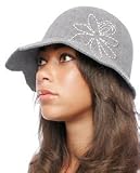 deLux The Buttercup Cloche in Gray Felt,Hats for Women