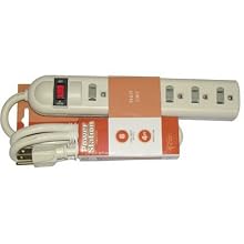 Coleman Cable 04622 6-Outlet Safety Power Strip with 4-Feet Cord