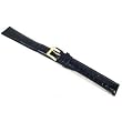 Black Leather Crocodile Grain Watchband Extra Long Watch Band 19mm