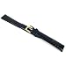 Black Leather Crocodile Grain Watchband Extra Long Watch Band 19mm