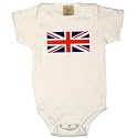 Union Jack on Infant Onesie, 3-6 mo, Asphalt