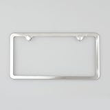 2-Hole Stainless Steel License Plate Frame - Polished - Not Chrome Plated - Highest Quality to Withstand Corrosive Environments - With Fasteners and Anti Theft Screw Covers - Model US-304SS-LPF2
