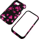 Pink Hearts Black Protector Case for T-Mobile myTouch Q (LG myTouch Q C800)