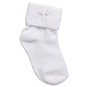 Tic Tac Toe Christening Sock - White, 6-12 Months
