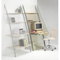 Ladder Office Desk-Maple/Platinum (Maple/Platinum) (33"w x 23"d x 74"h)