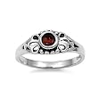 Sterling Silver Baby Ring with Garnet CZ - 2mm Band Width - 5mm Face Height - Sizes: 1-5 Sterling Silver Baby Ring with Garnet CZ - 2mm Band Width - 5mm Face Height - Sizes: 1-5