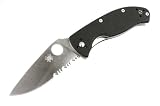 Spyderco 'Tenacious' High-Performance Knife - 3-3/8 Combo Blade, Non-Slip Handle