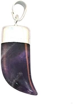 Amethyst Tooth Totem Pendant with Chain Necklace