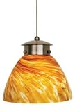 Aurora Mini Pendant - Fusion Track Adaptable Color: Amber, Finish: Satin Nickel, Mounting Type: Pendant with Canopy/Transformer