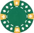 Clay Composite Tri Color Diamond Suited Poker Chips 25 11.5 gram Green Poker Chips