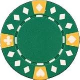 Clay Composite Tri Color Diamond Suited Poker Chips 25 11.5 gram Green Poker Chips