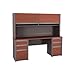 CONNEXION 93876-39 Hutch,Credenza,Peds,Bordeaux/Slate