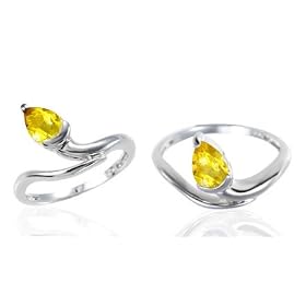 Buy Pear Cut Citrine Ring Sterling Silver by Peora
