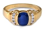 14KT Ladies Diamond and Sapphire Ring
