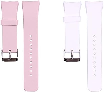 ZHUOZZ Gear S2 Watch Band, Soft Silicone Replacement Sport Band for Samsung Gear S2 Smart Watch(Pink/White)