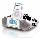 Twinmoss mini iPod Radio Alarm Clock Speaker Paws White