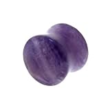 1/2 Inches Gauge FLUORITE Natural Stone Double Flare Plug