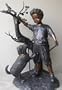 Boy and his Dog Standing up Bronze Statue