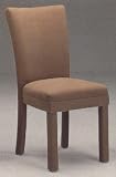 Kitchen & Housewares : Set of 2 Contemporary Brown Microfiber Parson Dining Chairs