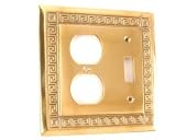 Combination Switch & Outlet Plates: Brass Duplex/Single Switch Plate