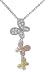 Sterling Silver Multi-Color Butteflies Pendant with Chain