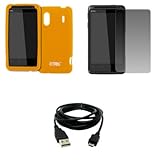 EMPIRE Orange Silicone Skin Case Cover + Screen Protector + USB Data Cable  ....