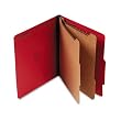 S J Paper S60407 S J Paper Expanding Classification Folder, Letter, 6-Section, Ruby Red, 15/Box