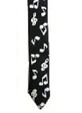 RETRO MUSICAL NOTES SKINNY TIE