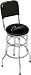 On The Edge Marketing Barstool With 2 Foot Rings And Chrome Seat Ring And Back Rest With Swivel - Camaro - Classic Script Logo