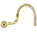 Solid 14KT Yellow Gold BALL Nose Ring