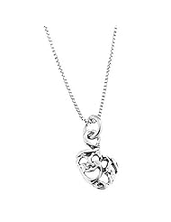 Sterling Silver One Sided Tiny Comedy Tragedy Mask Necklace