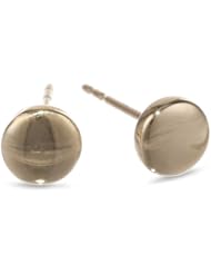 Girls 14k Gold High Polish Round Stud Earrings