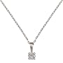 9ct White Gold 10pt Single Stone Diamond Pendant on 18" Trace Chain