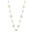 Compare Prices of Biwa Pearl and Coin Pearl Tin Cup Necklace with 14k Gold Chain 36 Inch