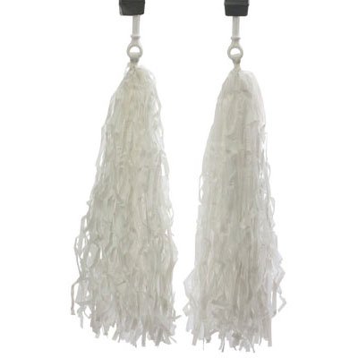 Sunlite Pom Pom Bicycle Streamers, White