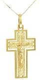 large open frame solid gold crucifix cross (18K gold)
