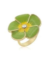 Light Green Enamel Large Floral Ring