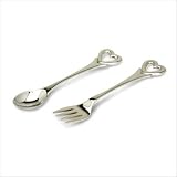 Heart Sterling Silver Baby Spoon and Fork Set
