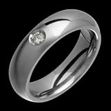 Quina Unique Titanium Diamond Ring with Semi Sandblast Finish