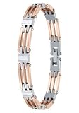Stainless Steel and Rose Goldplated Classic Bracelet
