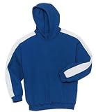 Sport-Tek - Youth Pullover Hooded Sweatshirt with Stripe Royal/White-M