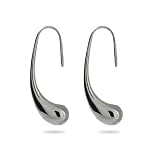 Eve's Addiction Elongated Teardrop Sterling Silver Earrings