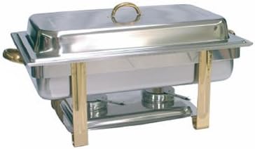 8 QT GOLD ACCENTED OBLONG CHAFER