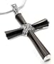 Sterling Silver Marcasite and Black Onyx Cross Pendant